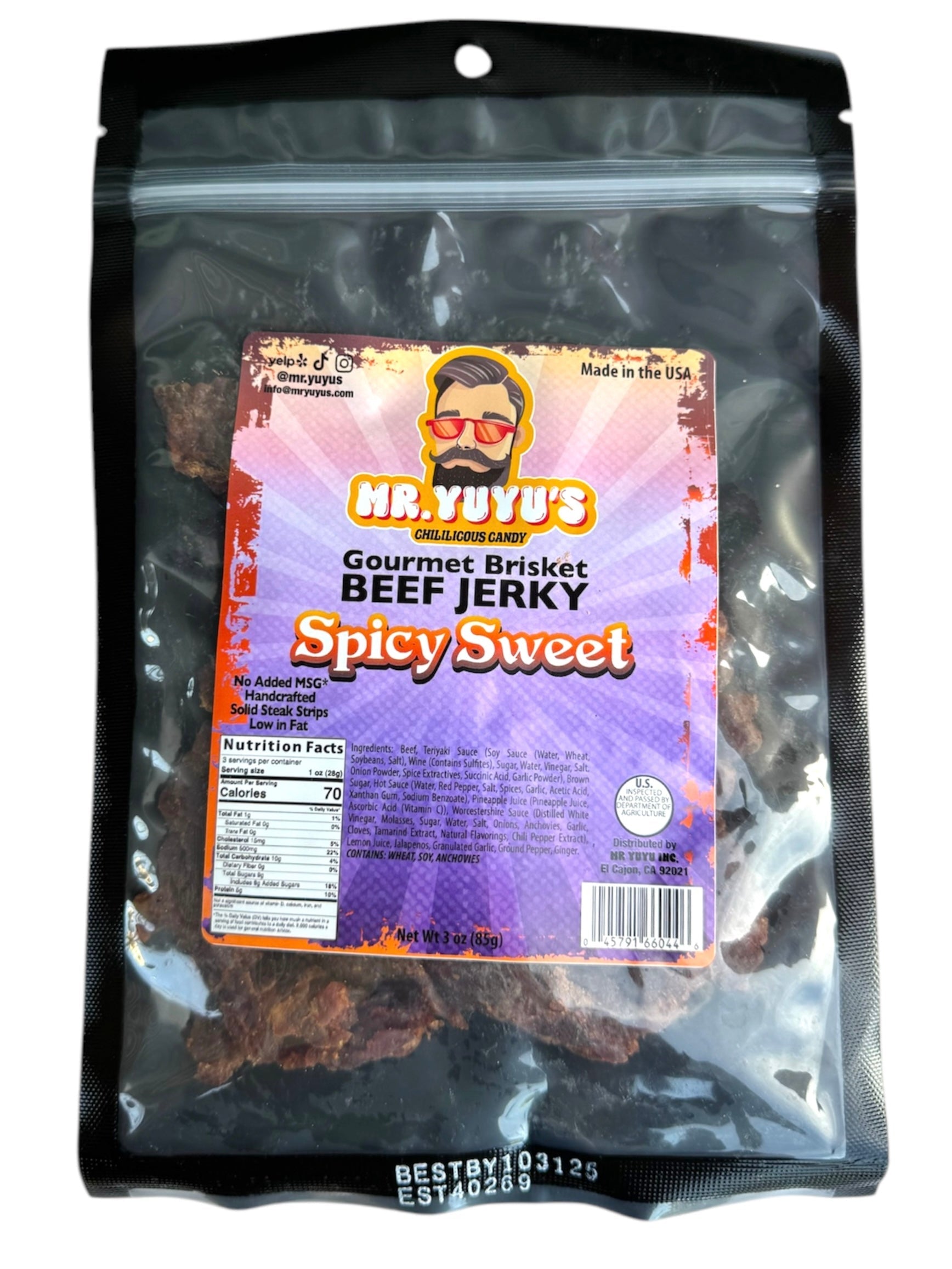 Mr. YuYu's Brisket Beef Jerky Spicy Sweet