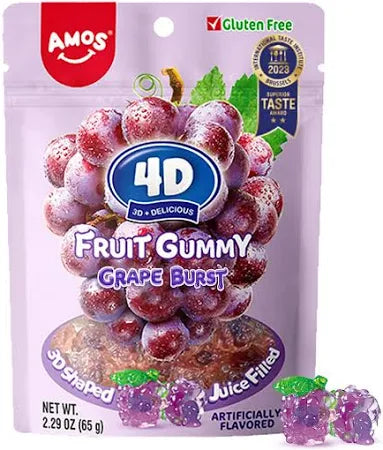 Amos 4D Fruit Gummy Grape Burst 6oz