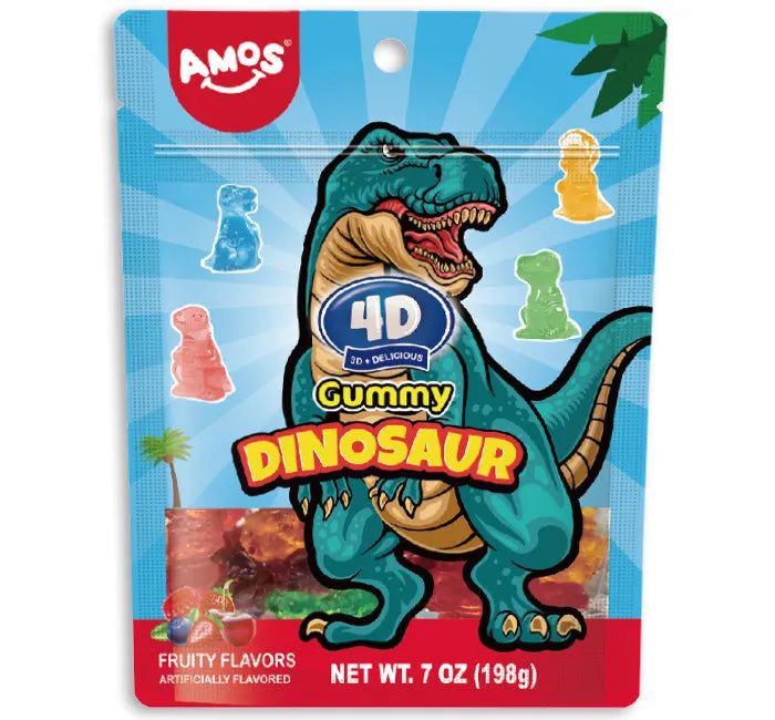 Amos 4D Gummy Dinosour 7oz