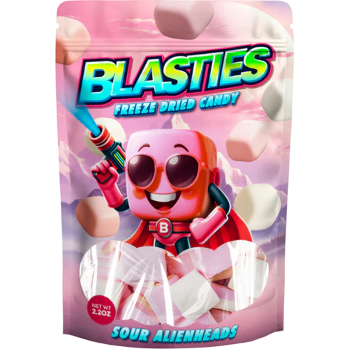 Blasties Sour Alien Heads Freeze Dried Candy 2.2 oz