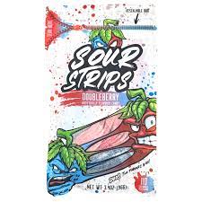 DoubleBerry Sour Strips Gummy Belt Candy 3.4oz