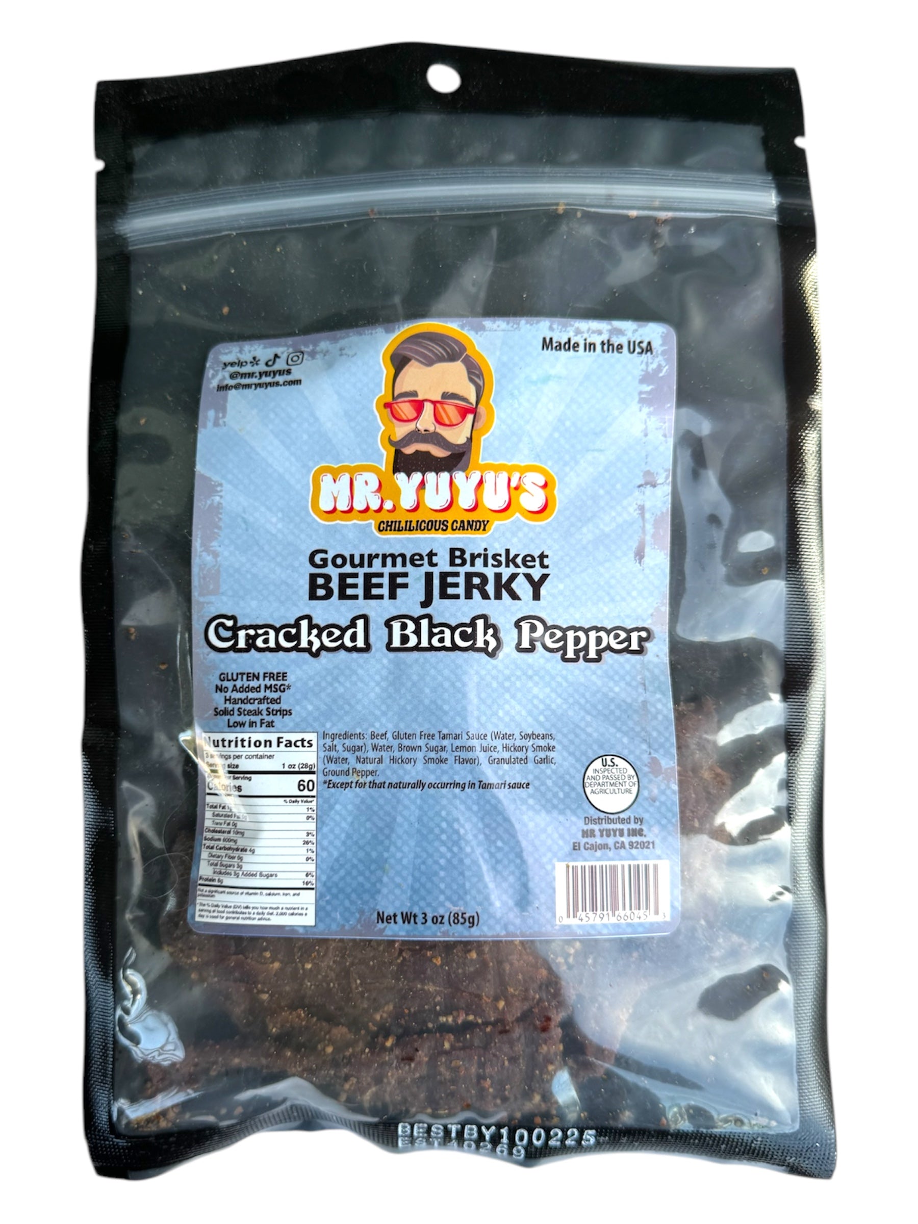 Mr. YuYu's Brisket Beef Jerky Cracked Black Pepper