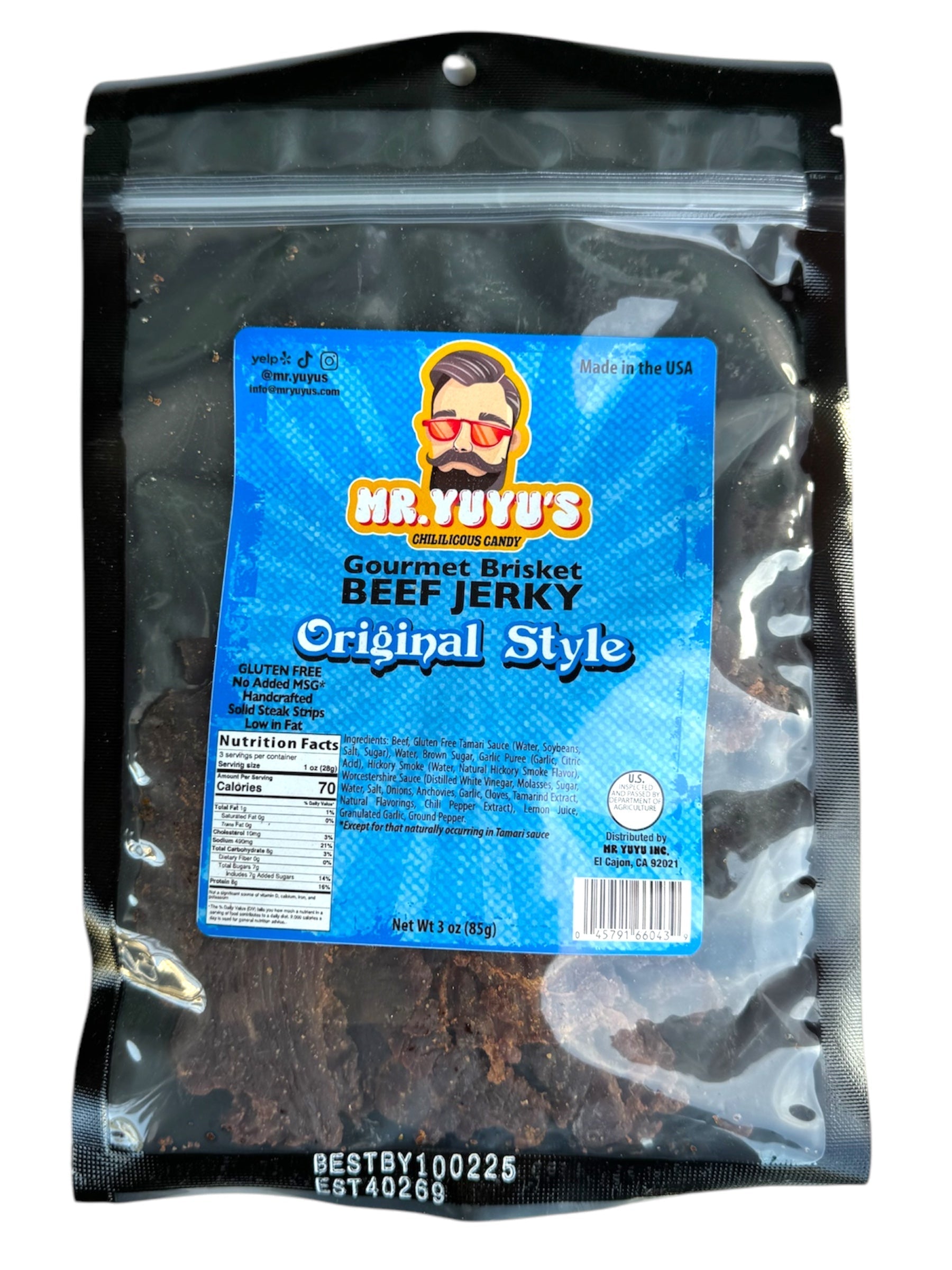 Mr. YuYu's Brisket Beef Jerky Original Style