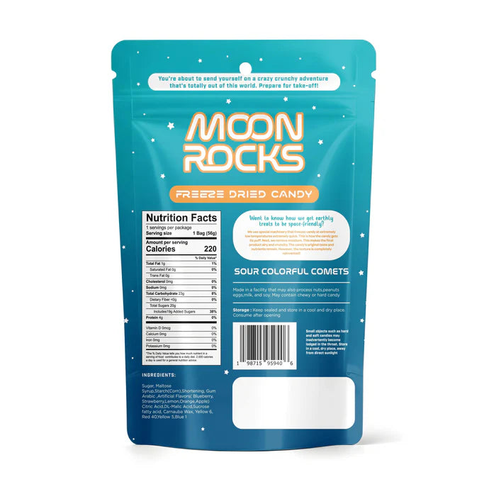 Moon Rocks Freeze Dried Sour Colorful Comets (3.03 Oz)
