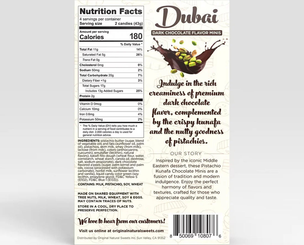 Original Natural Sweets - Dubai Chocolate (Dark)