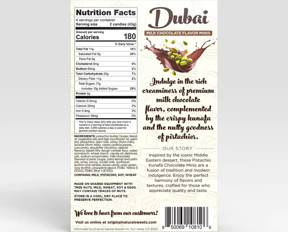 Original Natural Sweets - Dubai Chocolate (Milk)