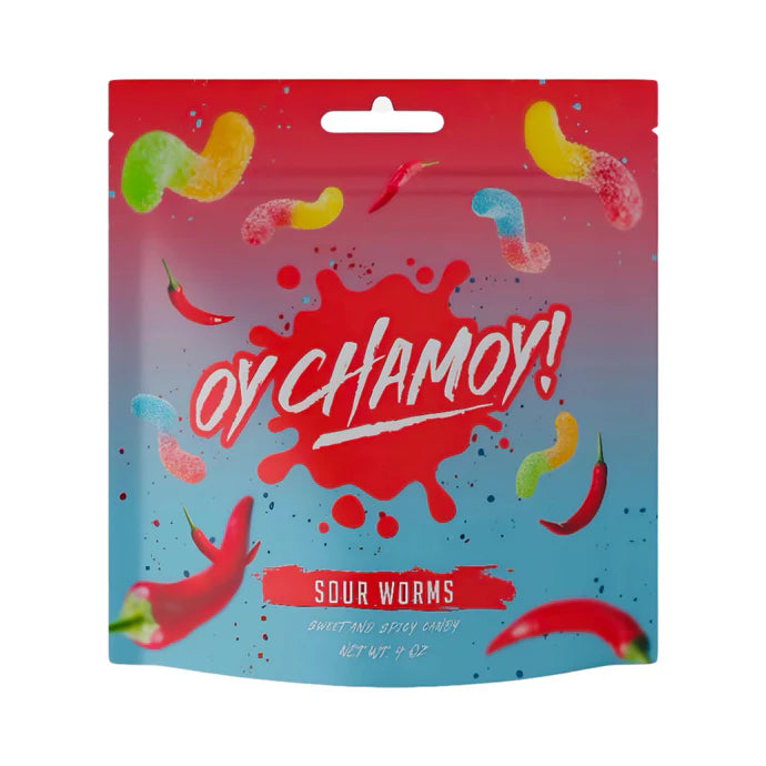 Oy Chamoy! Chamoy Covered Sour Gummy Worms 4 Oz.