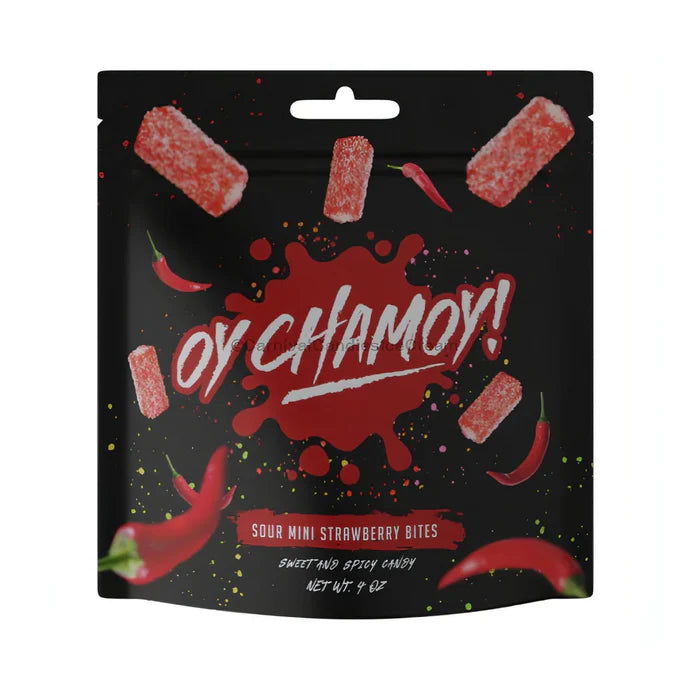 Oy Chamoy! Sour Mini Strawberry Bites 4 Oz.