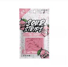 Pink Lemonade Sour Strips Gummy Belt Candy 3.4oz