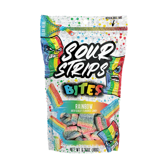 Sour Strip StrawBango Bites Gummy Candy 6.35oz